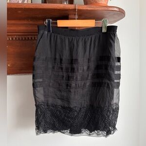 Red Valentino 100% Silk Lace Trim Skirt, 8